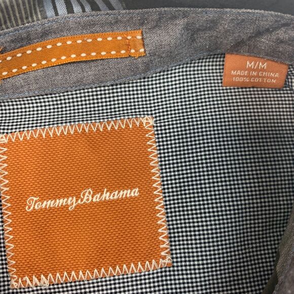 Tommy Bahama Shirt Mens M Medium Olive Plaid Long Sleeve Cotton Flip Cuff Button - Picture 7 of 11